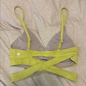 lululemon athletica Lime and Gray Cross-Back Bra